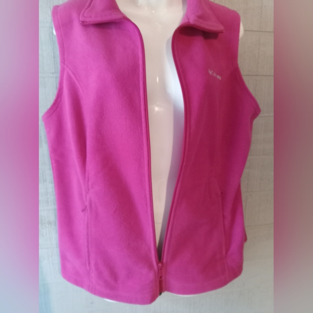Columbia Women's Large Pink Fleece Vest              FF260 - Picture 5 of 7
